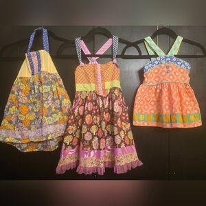 Set Of 3 Matilda Jane Colorful Patterned Dress Size 6